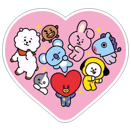 BT21 pink heart (white light)