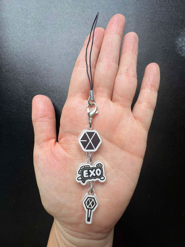 EXO logos 3-layer phone charm
